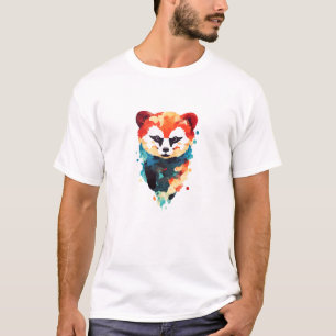 Red Panda Wild Nature Animal Colours Art T-Shirt