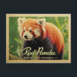 Red Panda - Wildlife Of The Himalayas Postcard<br><div class="desc">A fluffy red panda walks across this retro style design with the words "Red Panda,  Wildlife of the Himalayas" at the bottom.</div>
