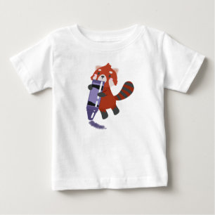 Red Panda with Crayon Baby T-Shirt