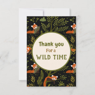 Red Panda Woodland Zoo Wild One Custom Thank You Card