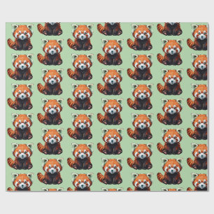Red panda wrapping paper
