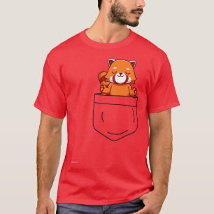 Red panda Yoga in pocket T-Shirt