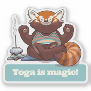 Red Panda Yoga Is Magic! Animal Meditation Artwork
