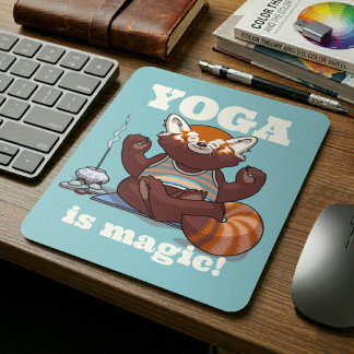 Red Panda Yoga Is Magic Instructor Yoga Lover Gift Mouse Mat