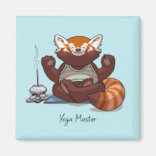 Red Panda Yoga Master Teacher Gift Animal Artwork Magnet