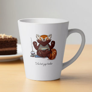 Red Panda Yoga Teacher Gift Meditation Artwork Latte Mug