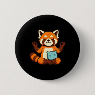 Red Panda Yoga Zen Meditation Design  6 Cm Round Badge