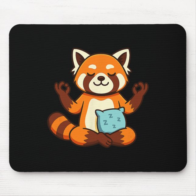 Red Panda Yoga Zen Meditation Design  Mouse Mat (Front)