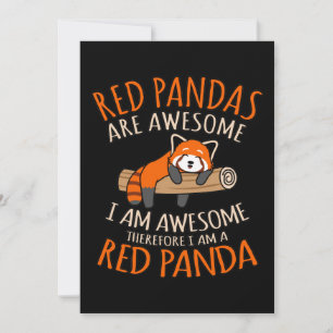 Red Pandas Are Awesome Cute Pet Animal Panda Lover Thank You Card