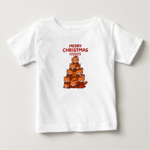 Red Pandas in a Christmas tree formation Baby T-Shirt