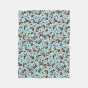 Red Pandas in Blue Fleece Blanket