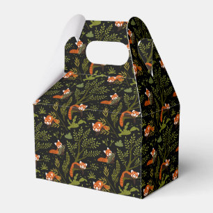 Red Pandas in the Forest Black Favour Box