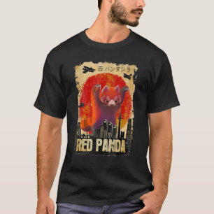 Red Pandazilla Japanese Sun  Parody Red Panda T-Shirt