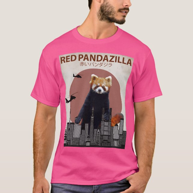 Red Pandazilla Red Panda Giant Monster Parody T-Shirt (Front)