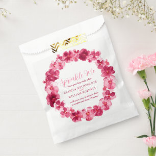 Red pansy watercolor wedding spinkle me confetti favour bags