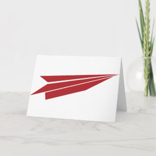 Red Paper Airplane Icon Card