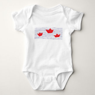 Red Paper Boats baby jumpsuit