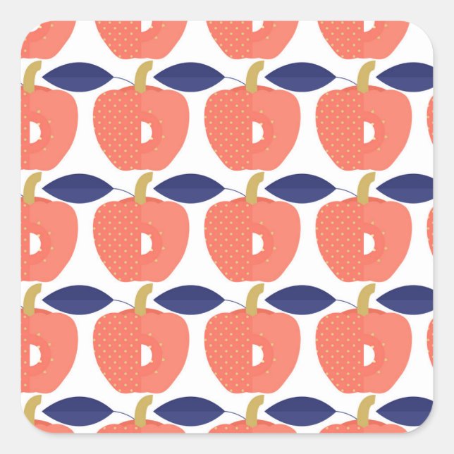 Red Paprika: Spice Inspired Seamless. Square Sticker (Front)