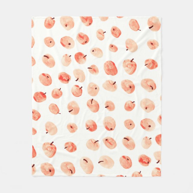 Red paradise apples pattern fleece blanket (Front)