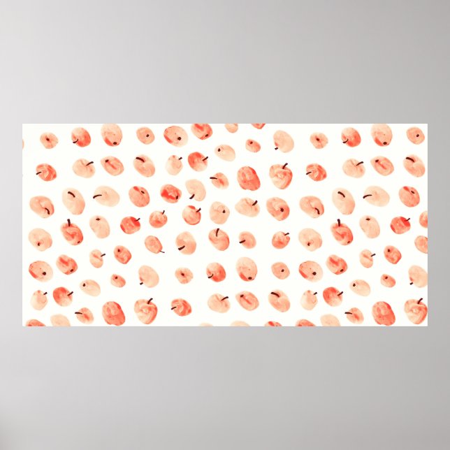 Red paradise apples pattern poster (Front)