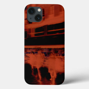 Red Paris night. Cool blurry motion of people iPhone 13 Case