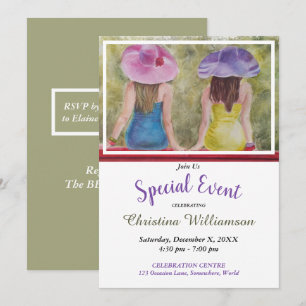 RED PARK BENCH PARTY INVITE