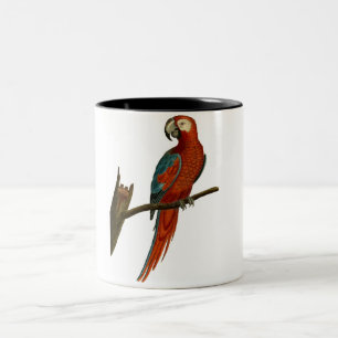 Red parrot draw Two-Tone coffee mug