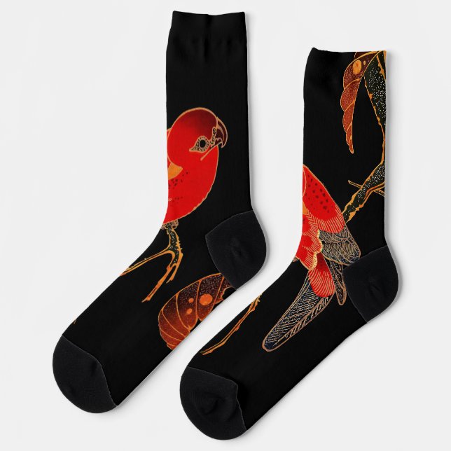 Red Parrot Fine Art Socks (Left)