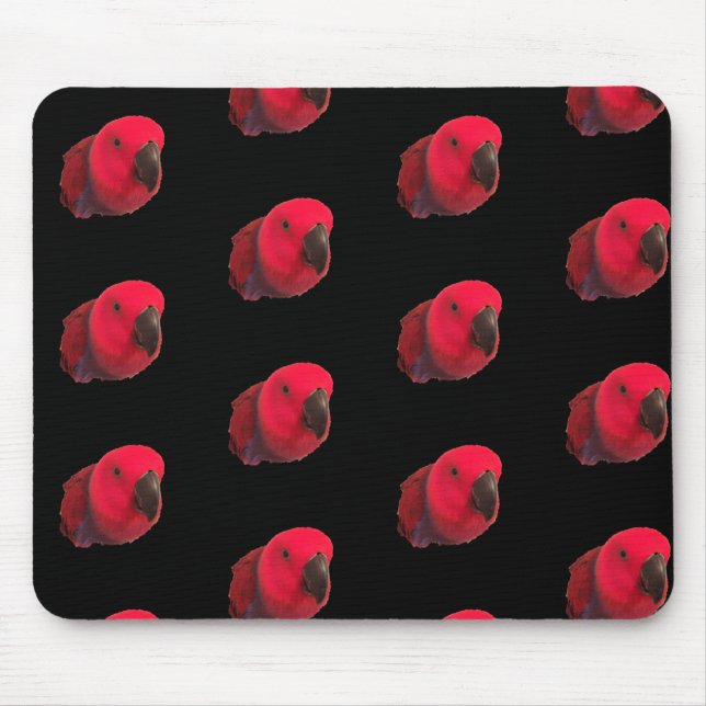 RED PARROTS MOUSEPAD Black (Front)