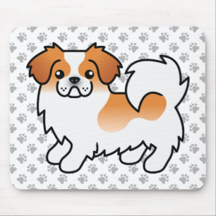 Red Parti-Colour Tibetan Spaniel Cute Cartoon Dog Mouse Mat