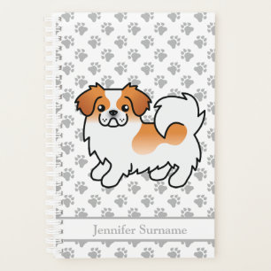 Red Parti-Colour Tibetan Spaniel Cute Dog & Text Planner