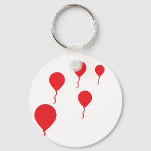 red party balloons icon key ring