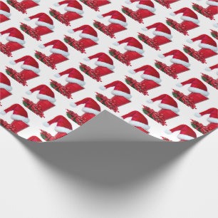 Red party cup with Santa hat and ribbon Wrapping Paper