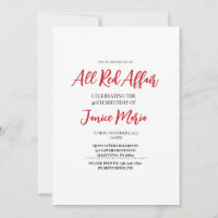 Red Party Leopard Birthday Invitation