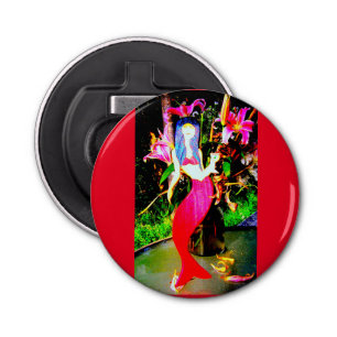 red partying  mermaid bottle opener