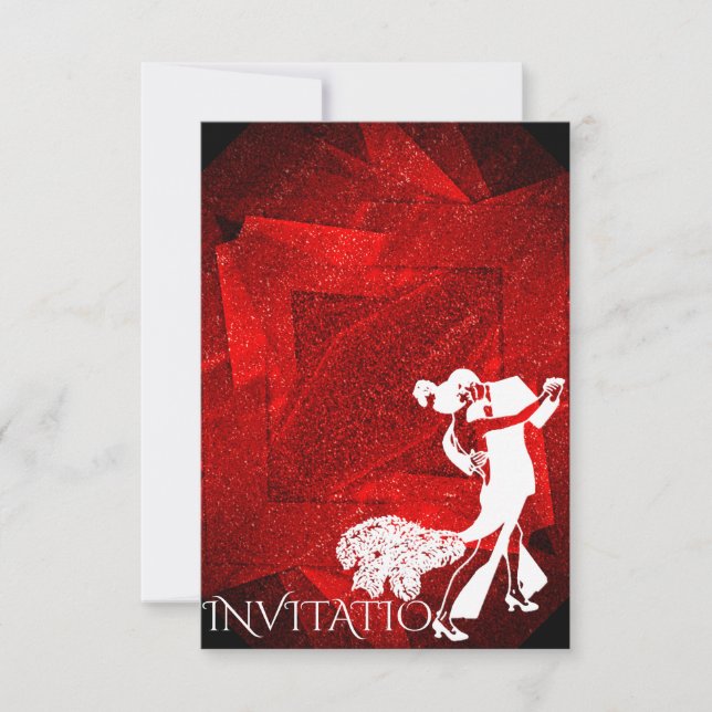 Red Passion Dance Party Charleston Invitation (Front)