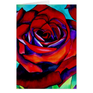 Red passion rose original watercolor art