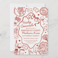 Red Pasta Party Holy Canolli Italian Birthday