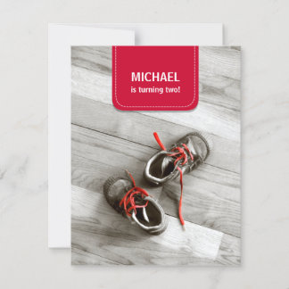 Red Patch Kids Shoes Birthday Party invitation