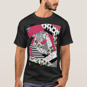 red patchwork, popular, patchwork throw pillow T-Shirt