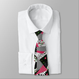 red patchwork, popular, patchwork  tie