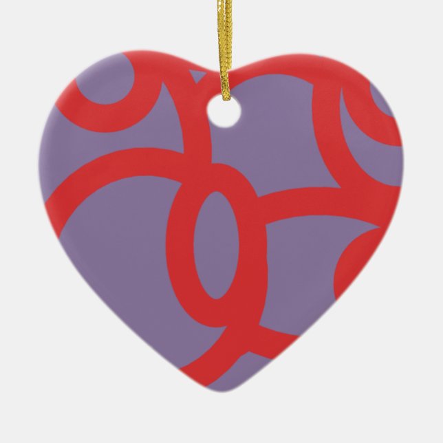 red pattern 646 ceramic tree decoration (Front)