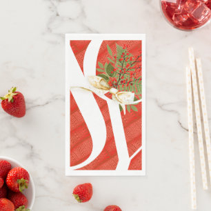 Red Pattern Christmas Joy Napkin