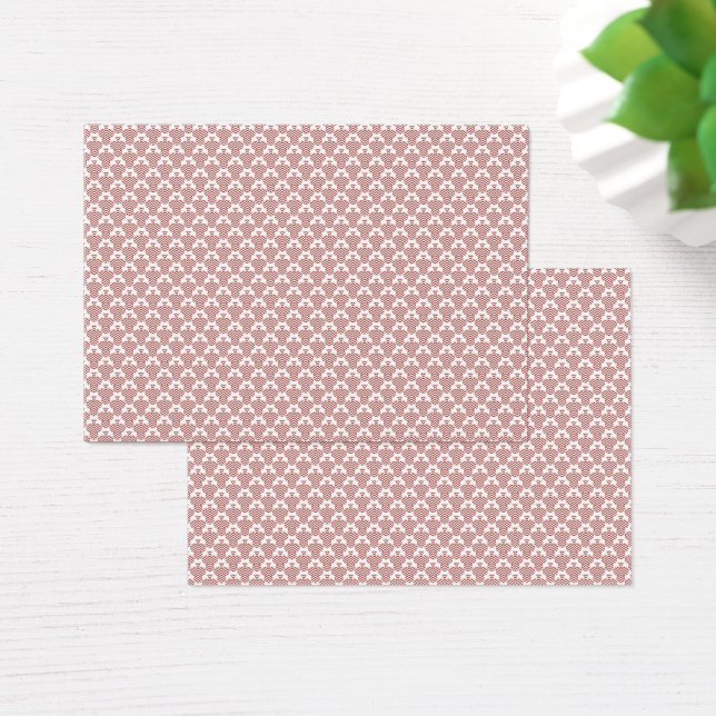 Red Pattern Profile Cards | Minimal Geometric (Desk)