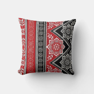 Red pattern throw Pillow