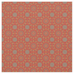 Red Pattern With Accents of Lilac and Gold Fabric