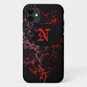 Red Pattern with Monogram N iPhone 11 Case