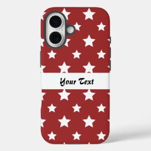 Red pattern with stars iPhone 16 case