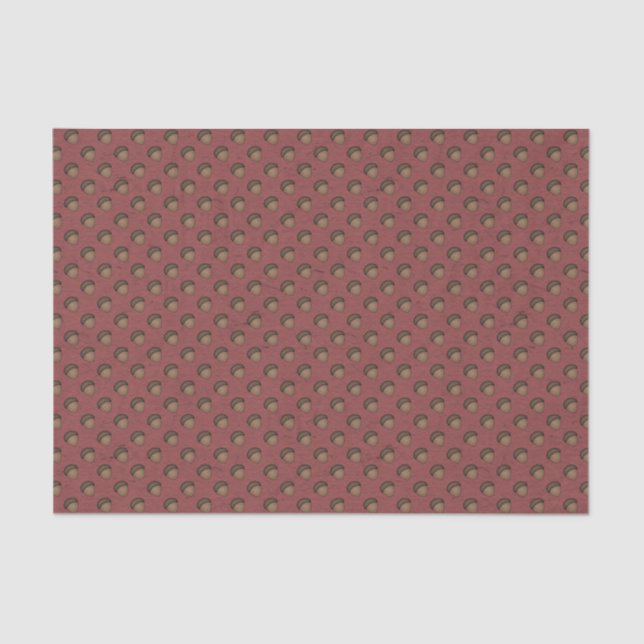 Red Patterned Acorn Tissue Paper (Front)