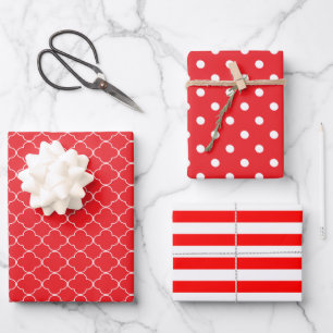 Red Patterned Wrapping Paper Sheet